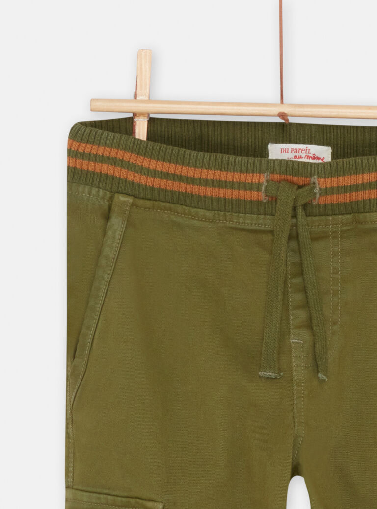 Pantalon cargo kaki garçon