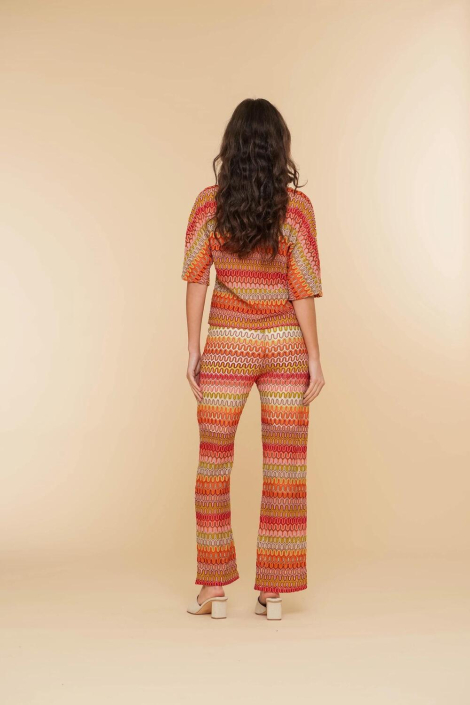 Geisha oranje dames broek