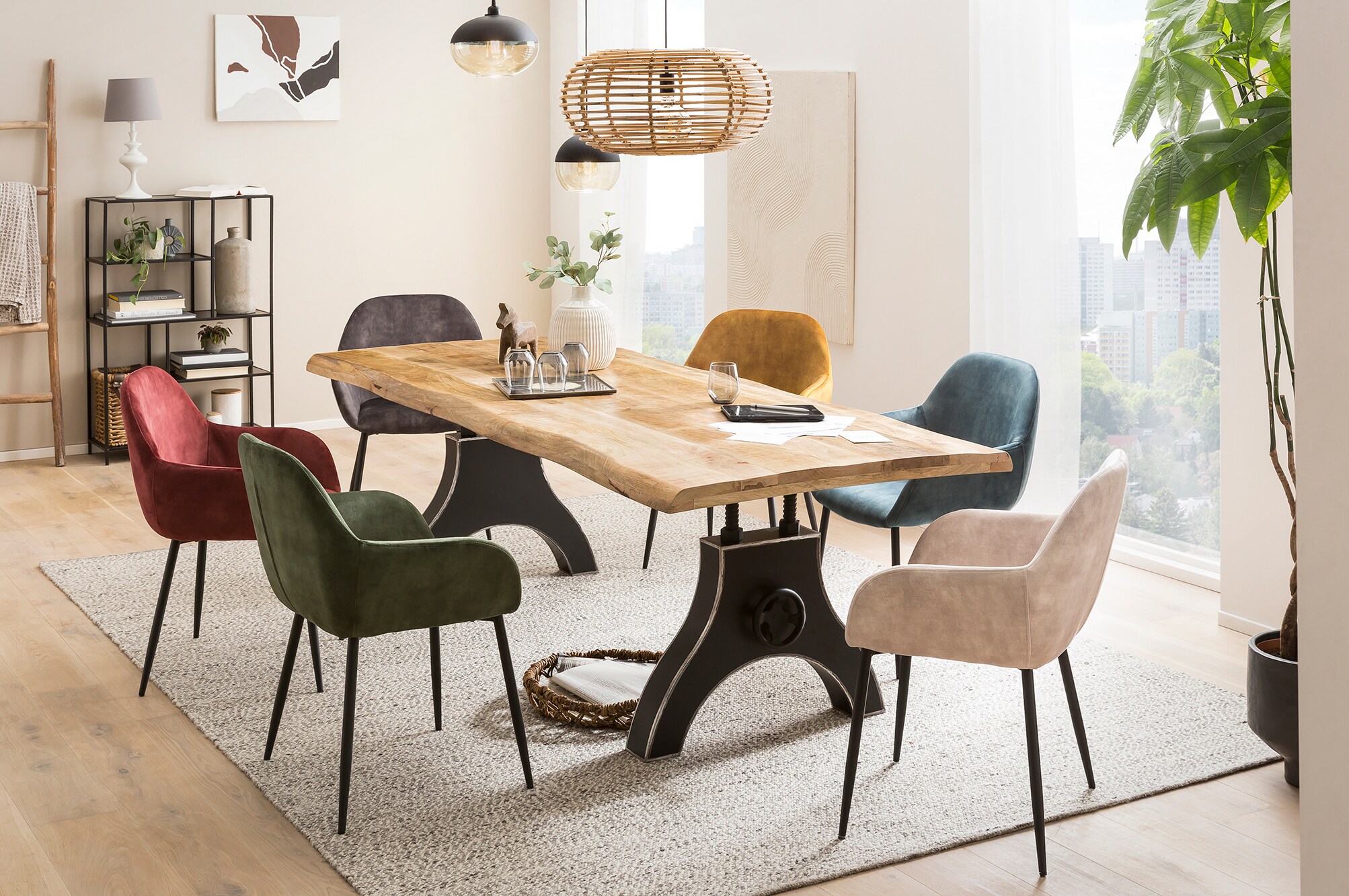 Tisch 200x100 Mango Metall Holztisch Esstisch Küchentisch Speisetisch Esszimmer
