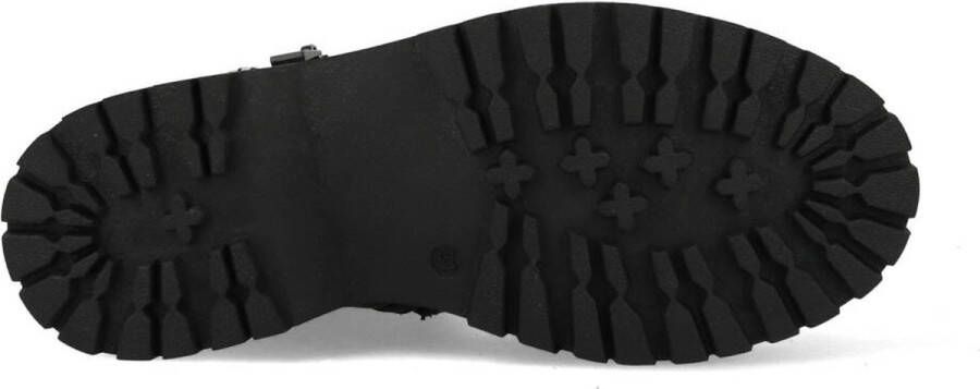 Braqeez 421773 489 Meisjes Biker Boots Zwart Leer Veters