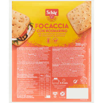Schär Foccacia con Rosmarino