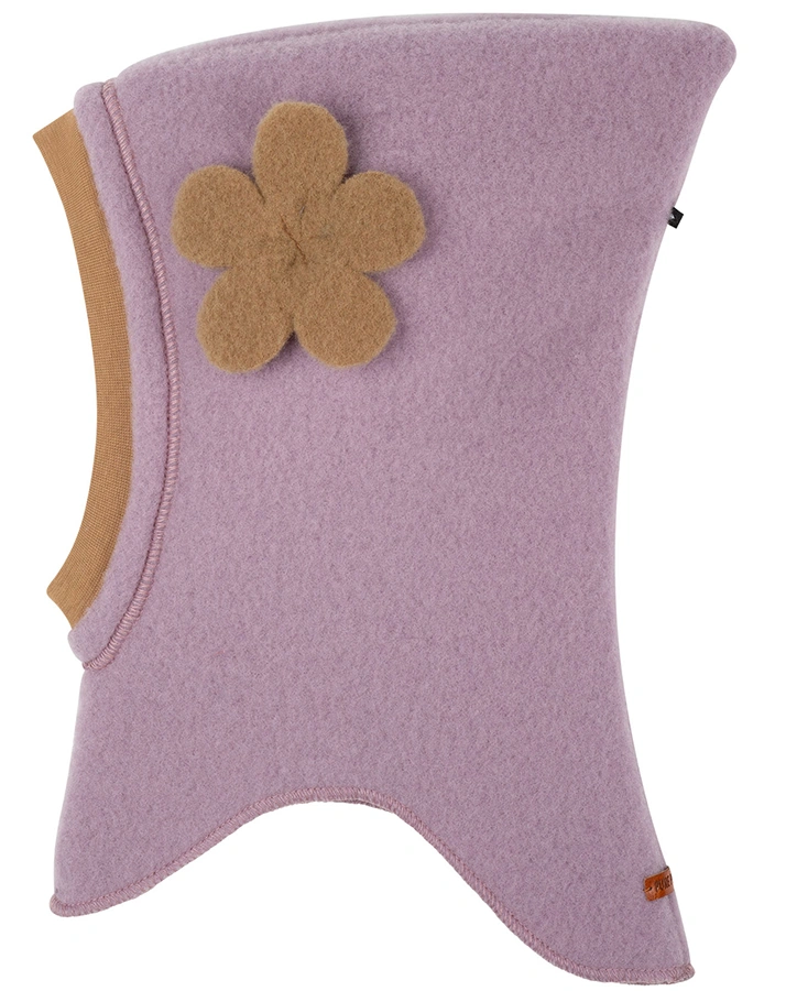 Wollfleece-Schlupfmütze FLOWER in mauve