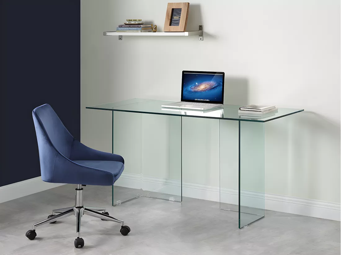 Bureau CLARISSA - Verre trempé - Transparent