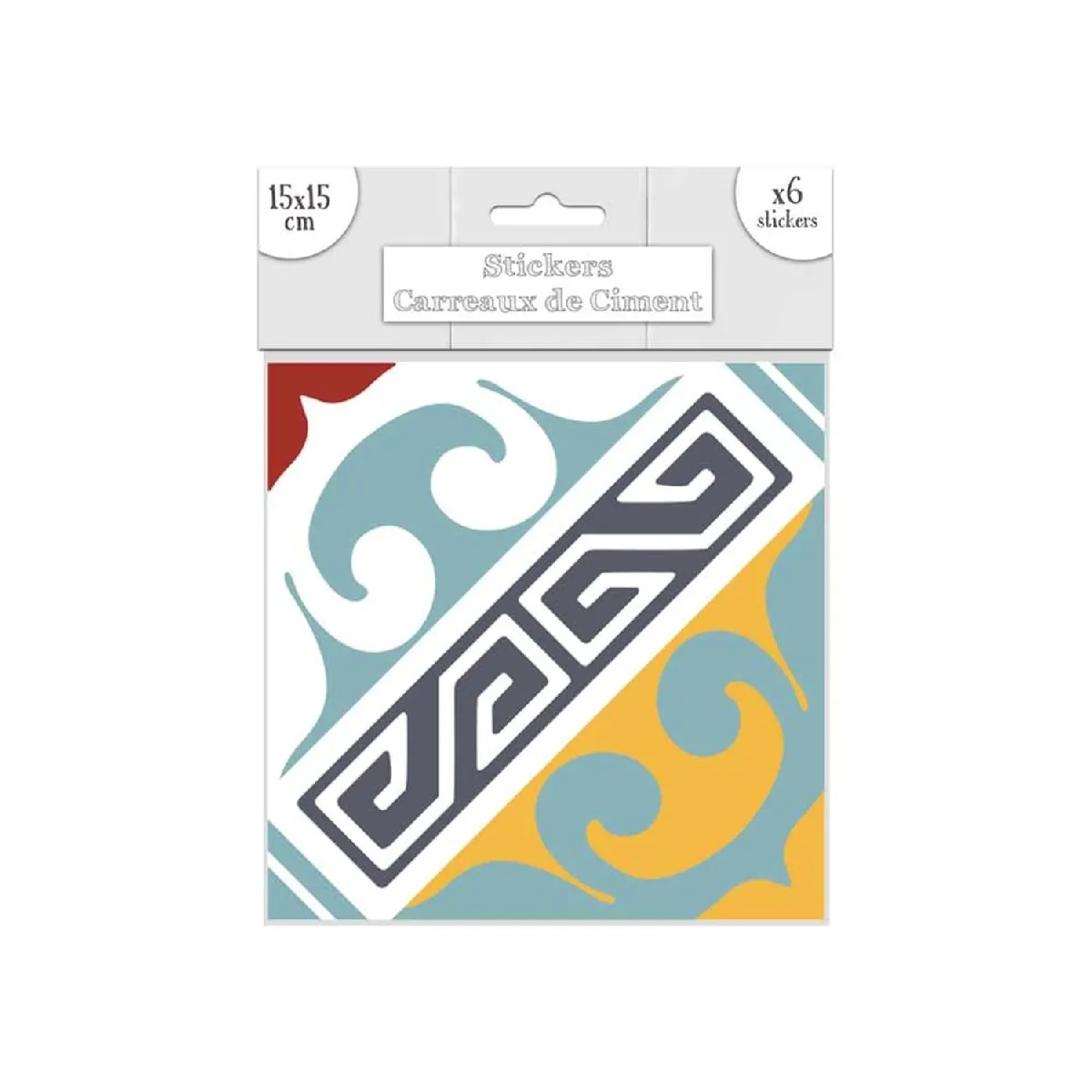 SudTrading Stickers Carreaux de Ciment - Bleu et Orange