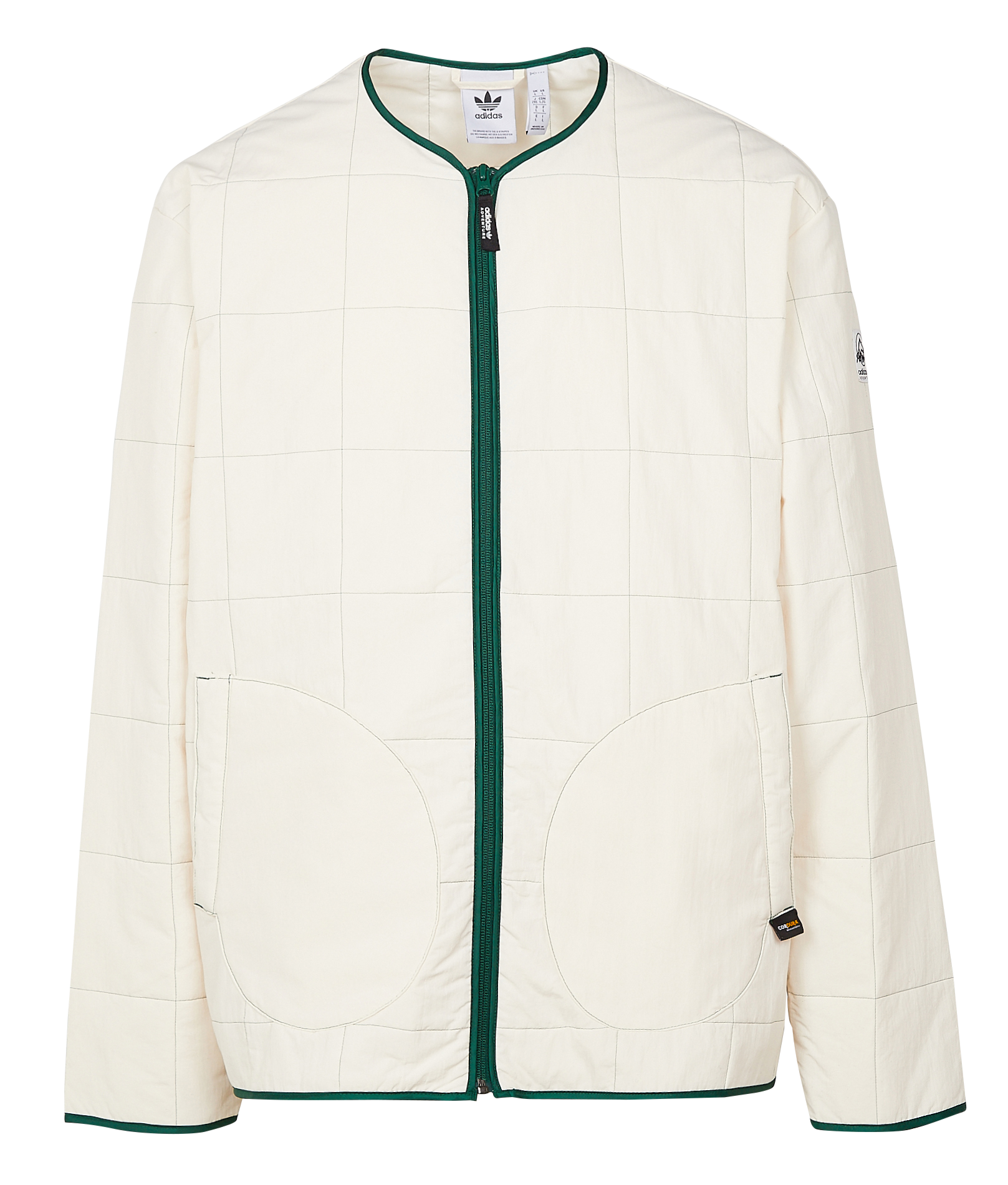 Veste sans col matelassée | Beige