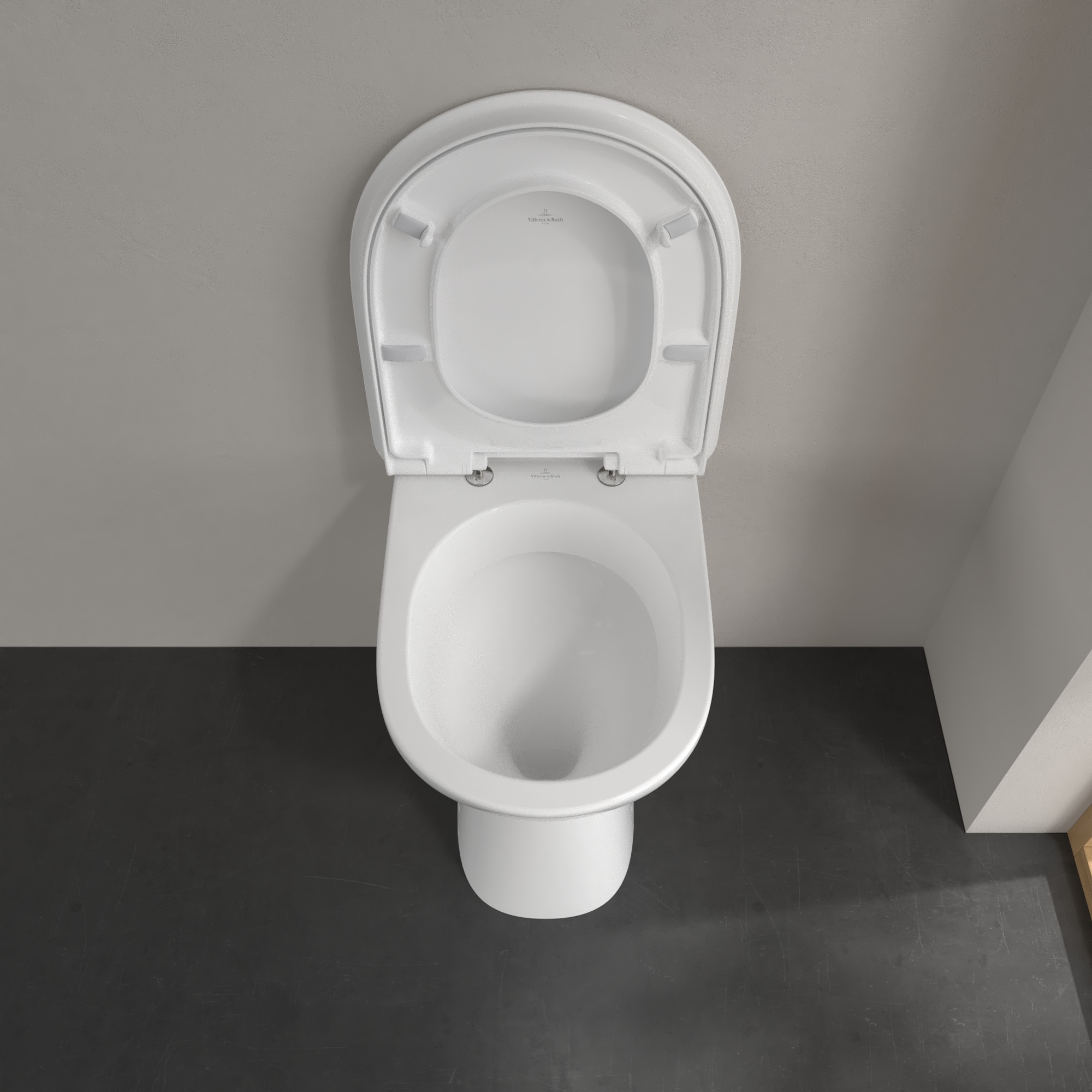 Villeroy & Boch ViCare randloos staand toilet CeramicPlus wit glans