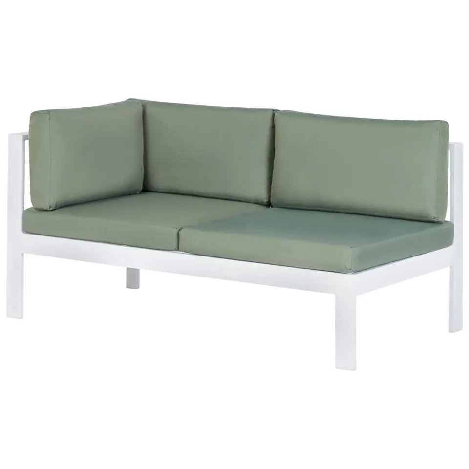 MESSINA - Loungeset voor 5 - Wit/Groen - Aluminium