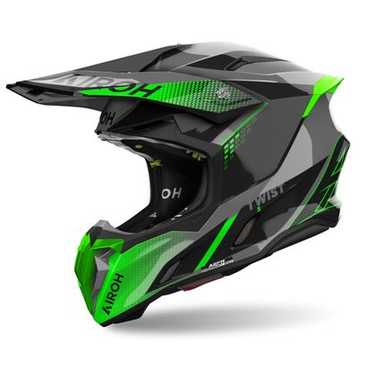 Casque cross Airoh TWIST 3 - SHARD 2024 - Noir / Vert