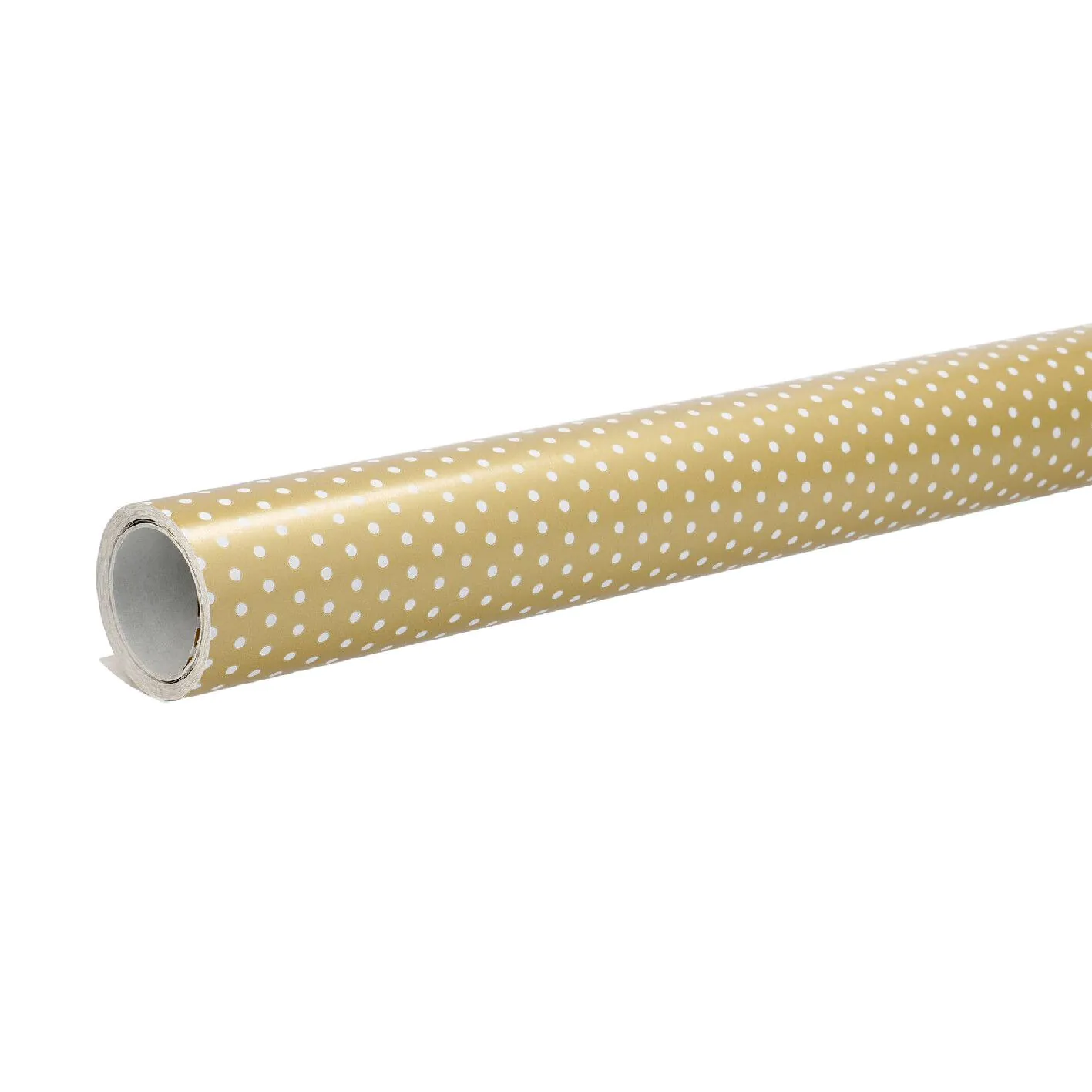 Geschenkpapier Punkte, gold/weiß, 10 m