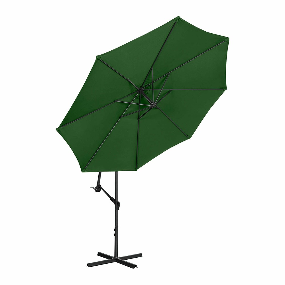 Parasol déporté - vert - rond - diamètre 300 cm - inclinable