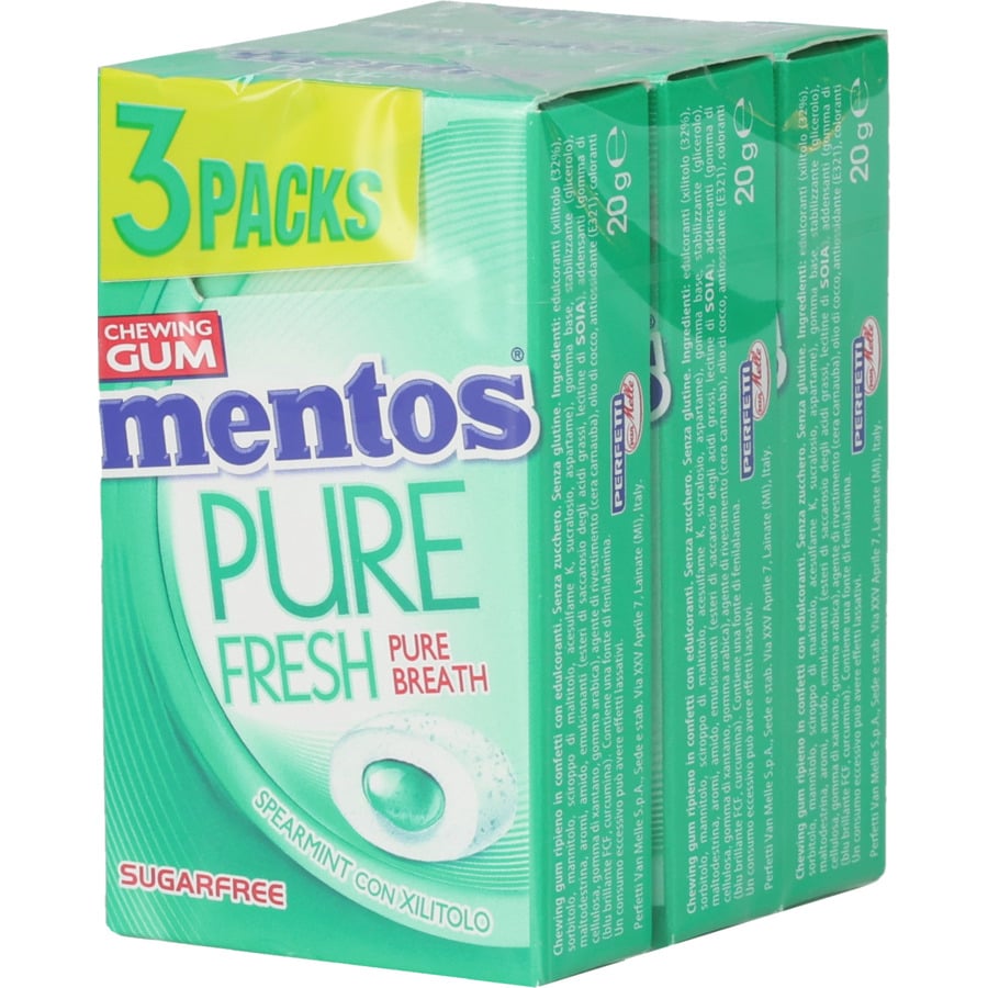 Mentos pure fresh mint 3 x 20 g
