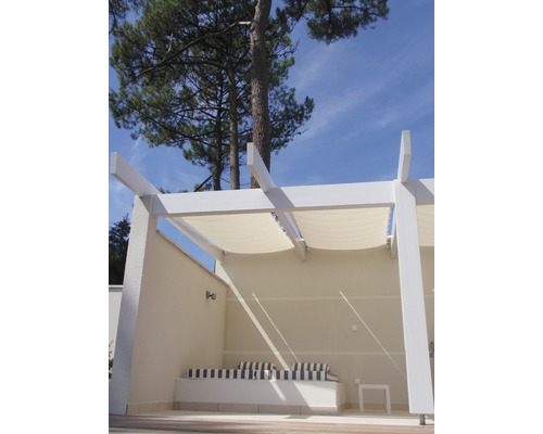 Touwgespannen parasolzeil, ivoor, 270x140 cm