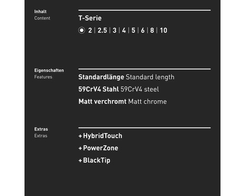 INBUS® 70129 T-greep schroevendraaierset, 8-delig, 2–10 mm, met HybridTouch
