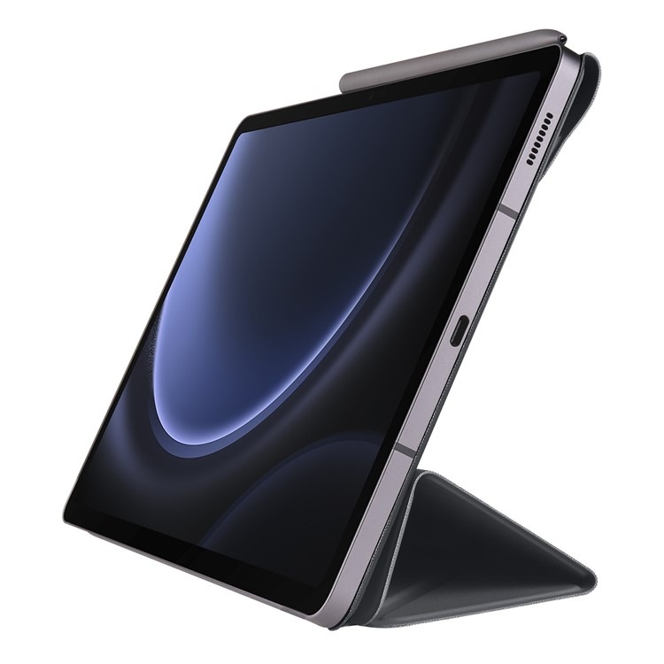 Samsung Galaxy Tab S10 Lite / S10 FE / Tab S9 FE / Tab S9 Smart Cover Leder Tasche Schutzhülle Magnetcover Origami Flip Case - Schwarz
