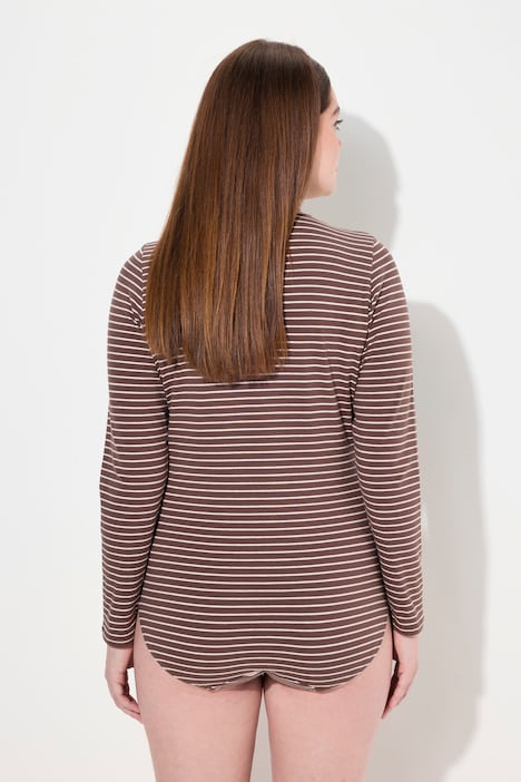 Body, Jersey, Stehkragen, Langarm, Biobaumwolle