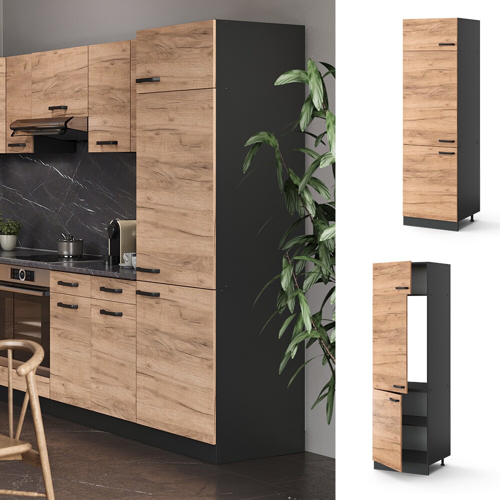VICCO Küchenschrank Kühlumbauschrank 60 cm R-Line Anthrazit