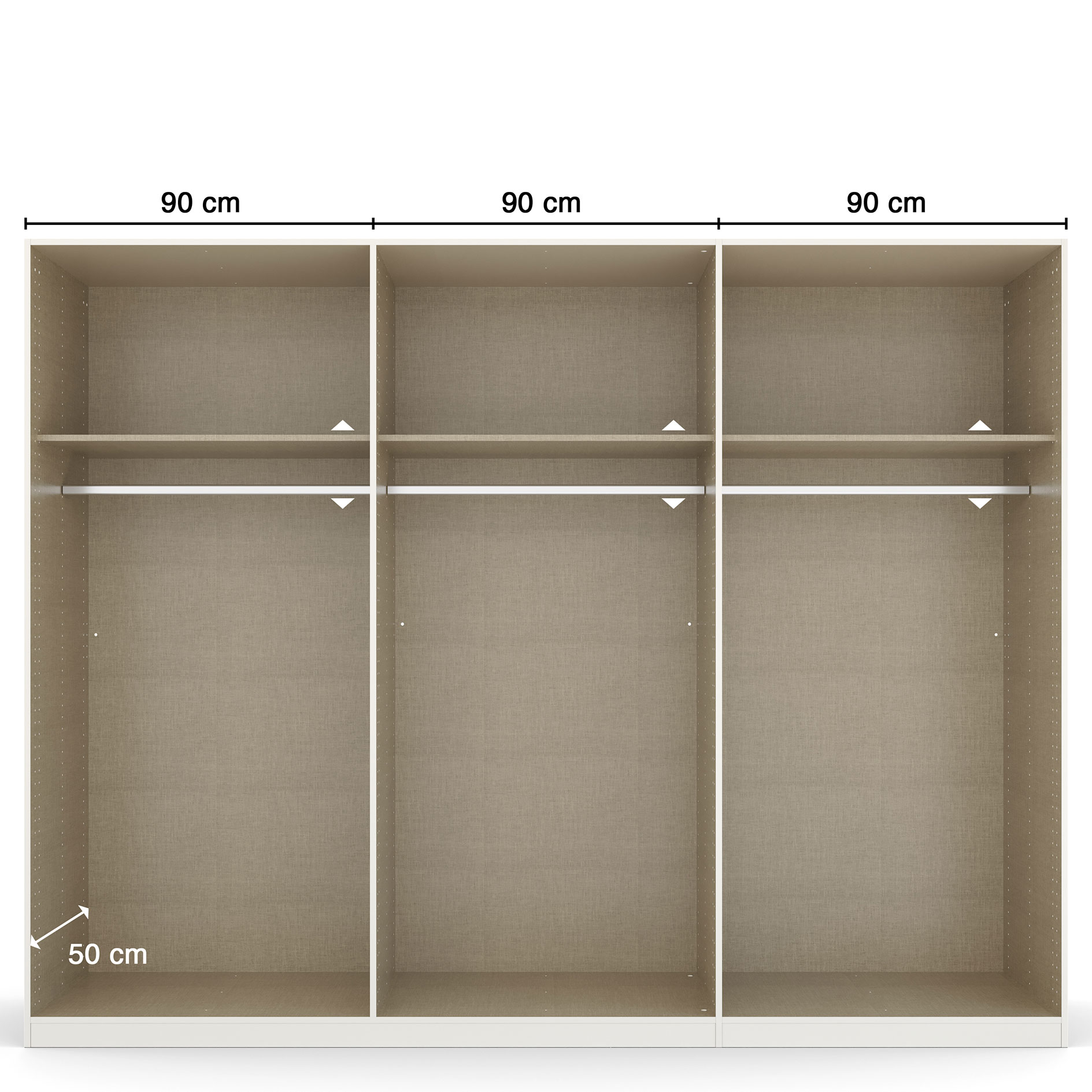 Drehtürenschrank - Glas Basalt - grau metallic - 271 cm