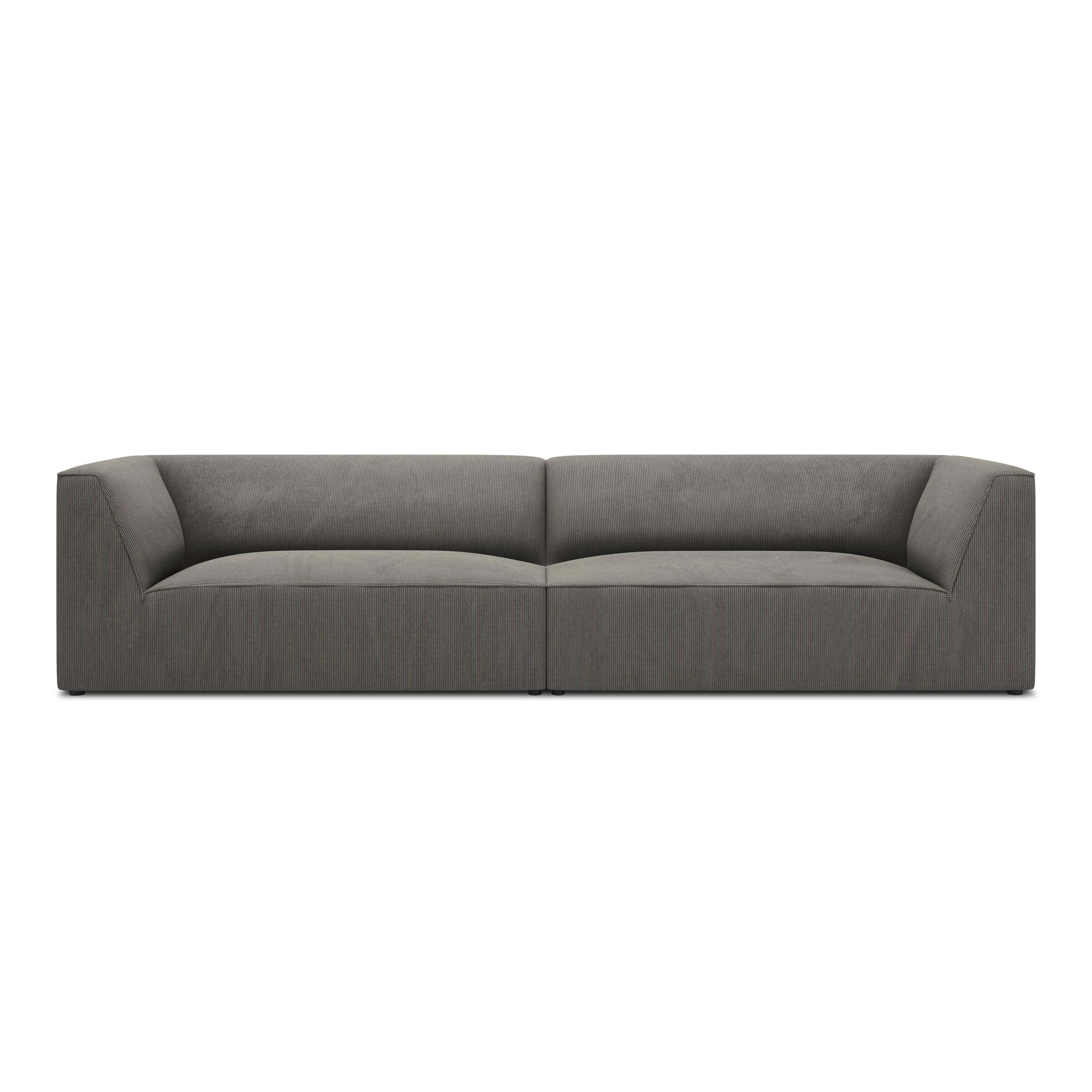 Windsor & Co Sao 4-zitsbank - Ribstof - Lichtgrijs