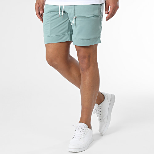 Ensemble Tee Shirt Et Short Jogging Blanc Vert
