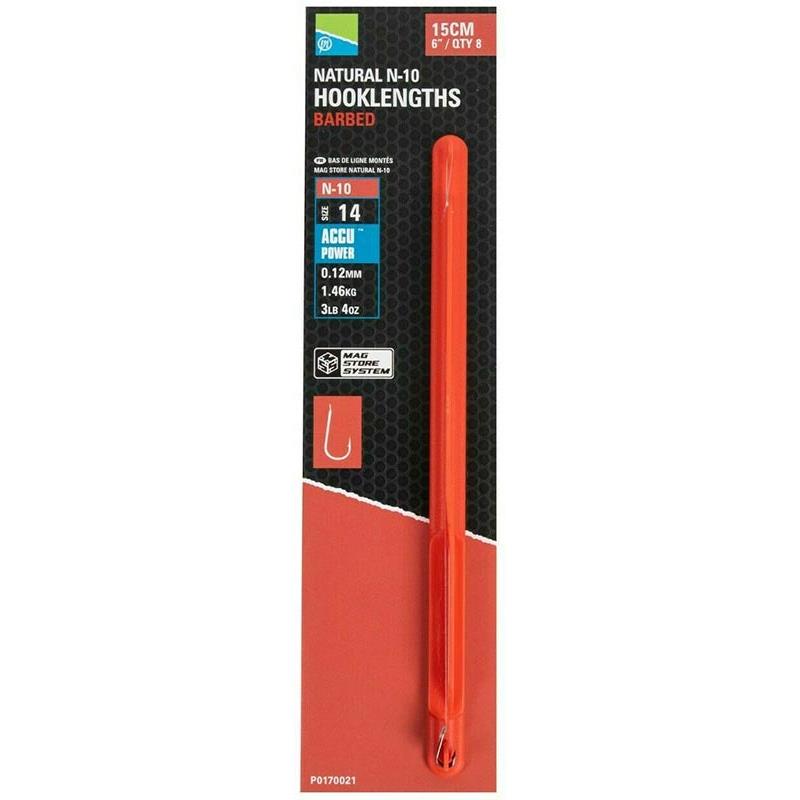 Bas De Ligne Preston Innovations Natural N-10 Hooklengths Barbed