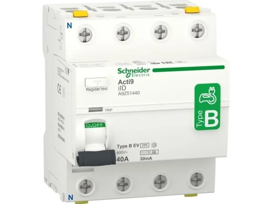 Schneider Schreibgeräte A9Z51440, Reststrøm enhed, Type B, IP20, 400 V