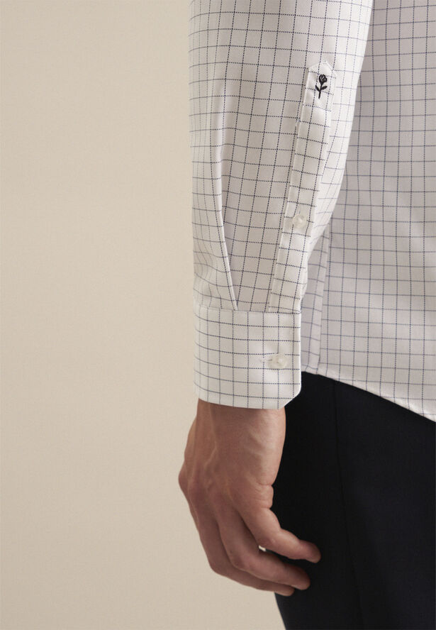 Seidensticker Business Shirt Regular Long sleeve Kent-Collar Check Blue