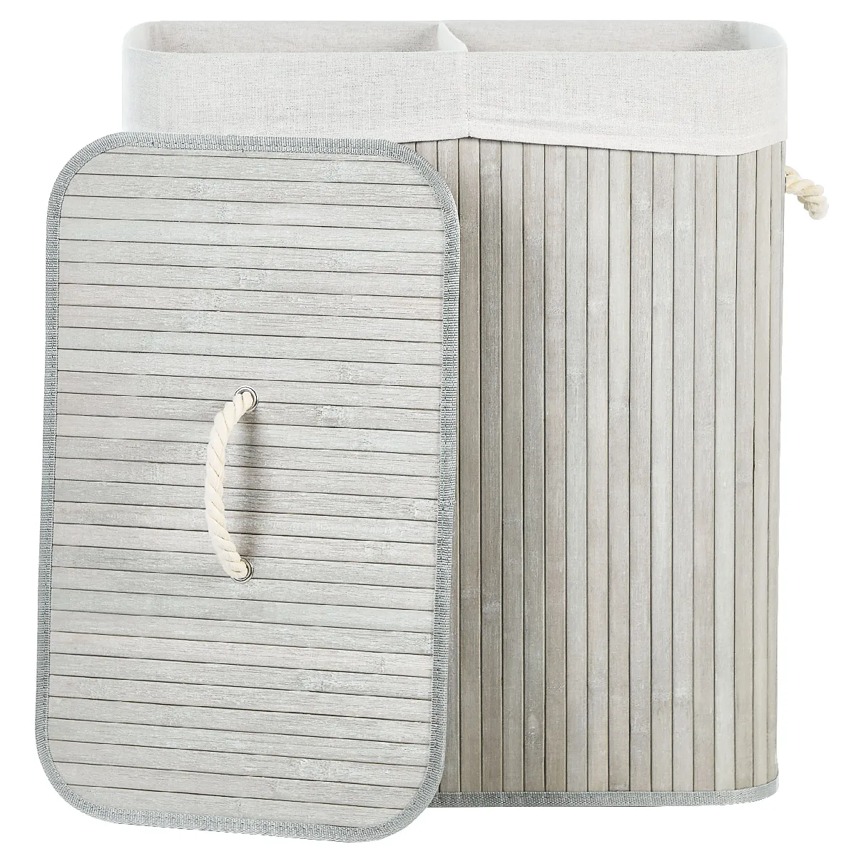 Beliani Panier en bambou gris 60 cm KANDY