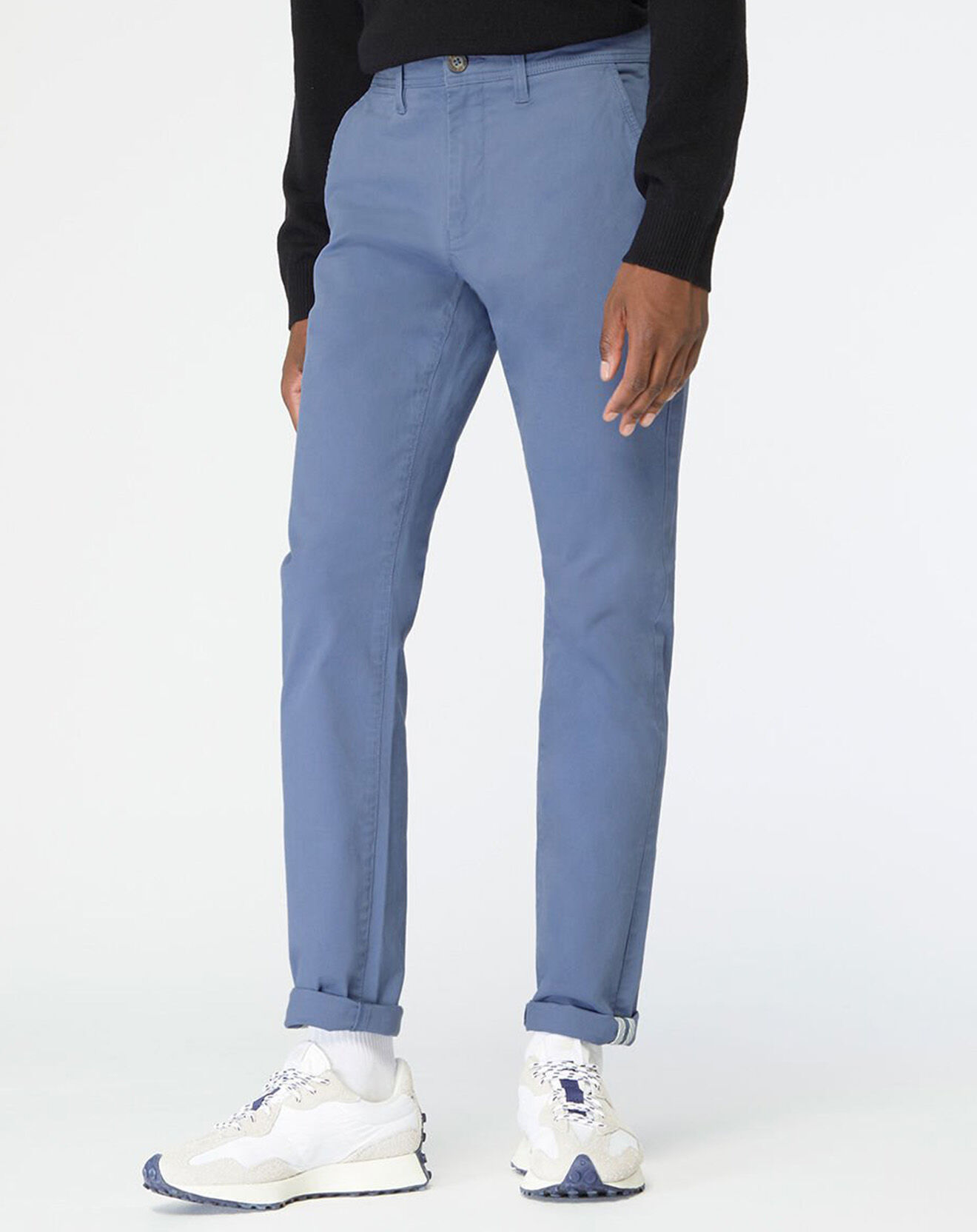 Galeries Lafayette Pantalon chino en Coton bio slim Kutslim bleu vintage