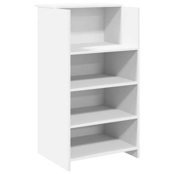 vidaXL Resepsjonspult hvit 135x50x103,5 cm konstruert tre