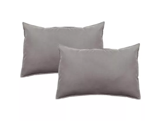 Lot De 2 Taies D’oreiller Pur Coton Teint Lavé 63 Fils/cm² Vent Du Sud - Galet - 50 X 70 Cm