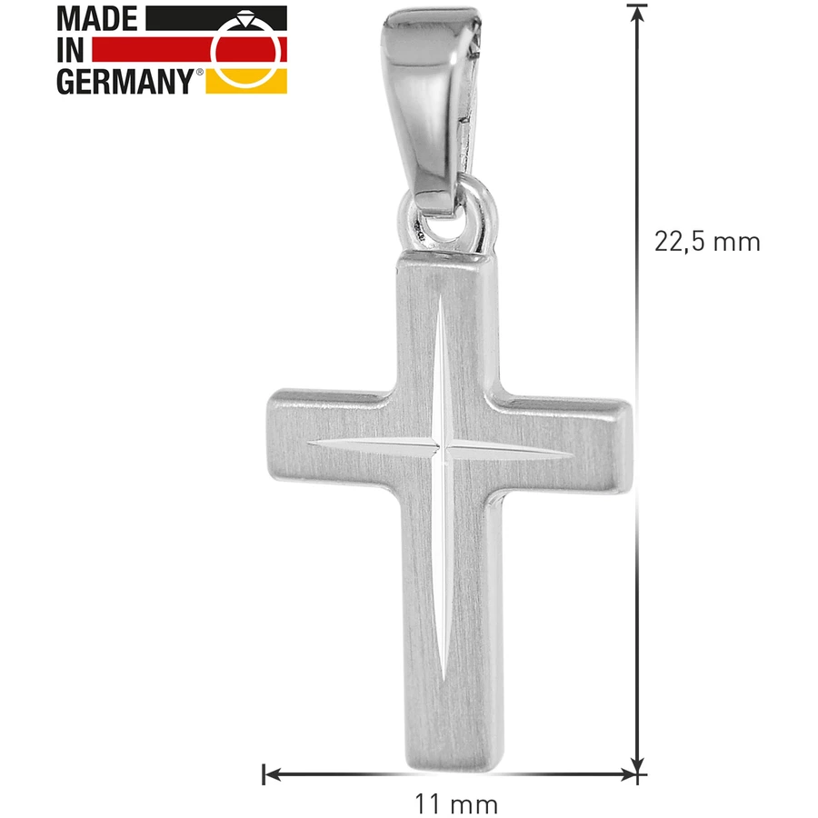 trendor Kinder-Halskette mit Kreuz-Anhänger 925 Silber silver