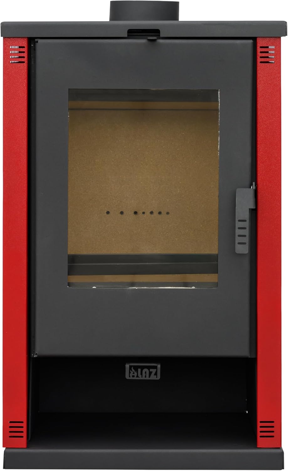 ALAZ Mouse K9-MAX Kaminofen 10 kW – Holzofen Burgunderrot | Brennraum mit Schamott & großem Sichtfenster | Für Holzscheite bis 50 cm | Griffdesign +2 cm verbessert | Energieeffizienzklasse A+