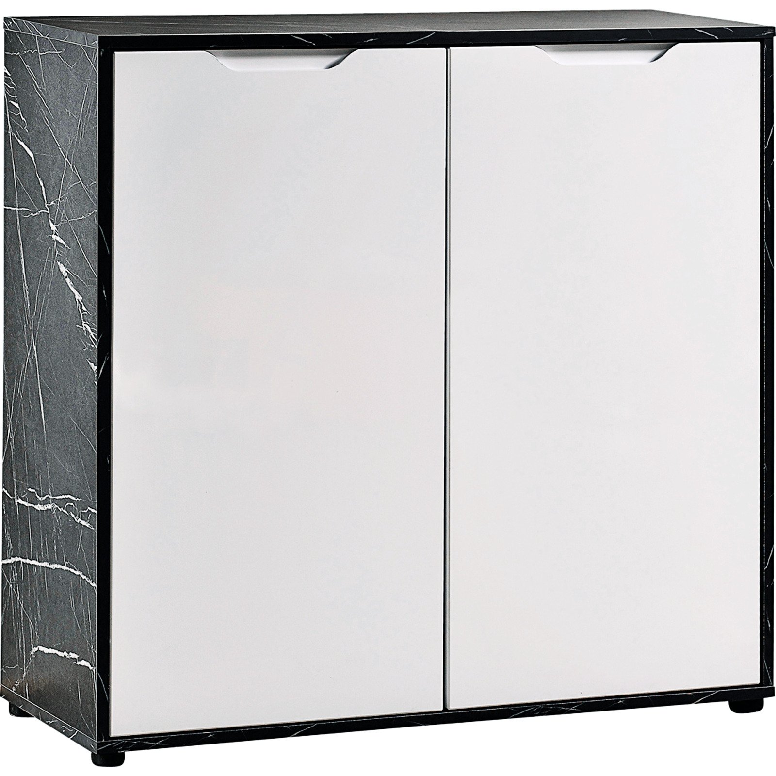 Kommode Korfu Marmor-Optik schwarz weiss 90 x 89 x 35 cm