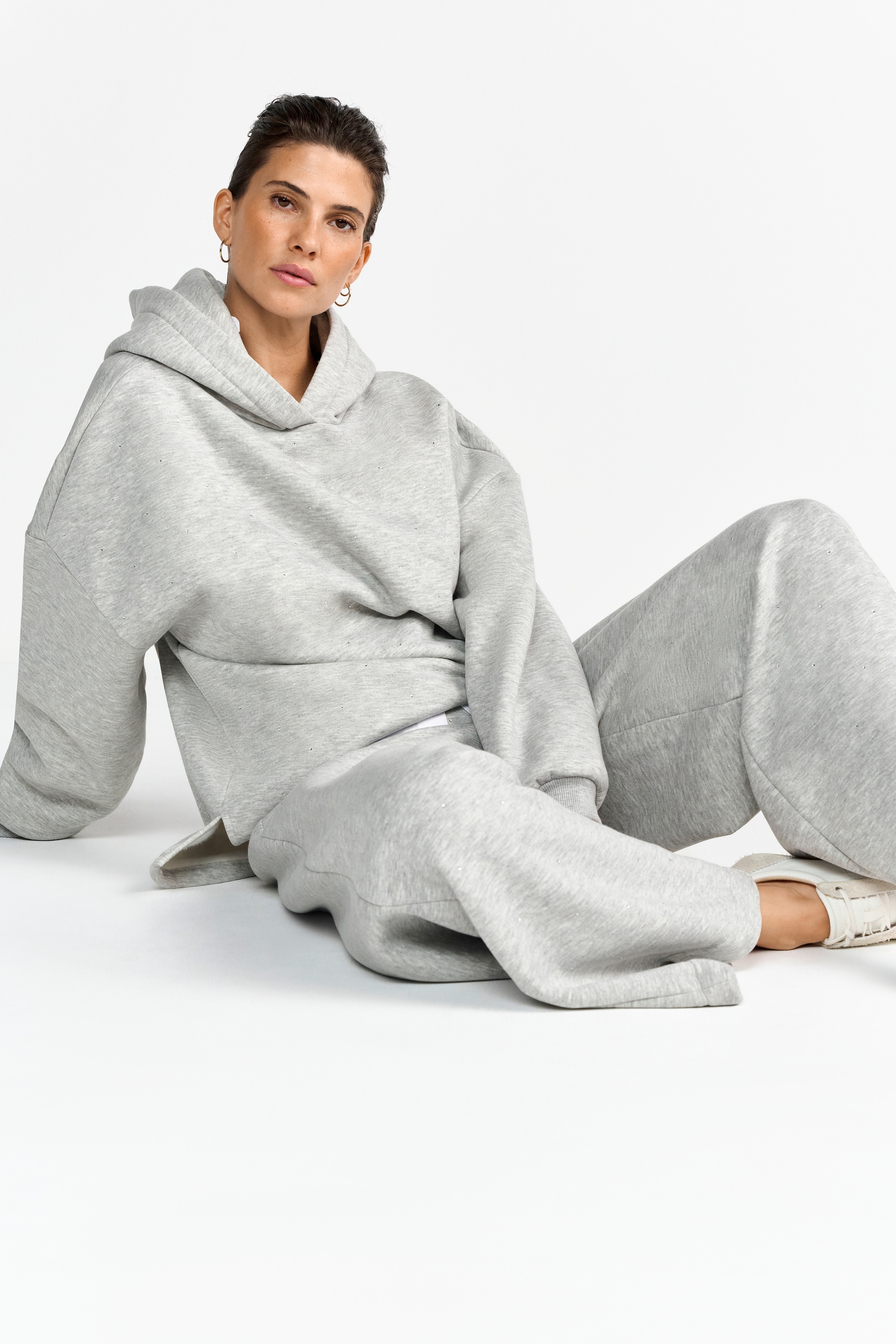 RICHROYAL Sweathose  mit Strasssteinen, wide leg, elastischer Bund