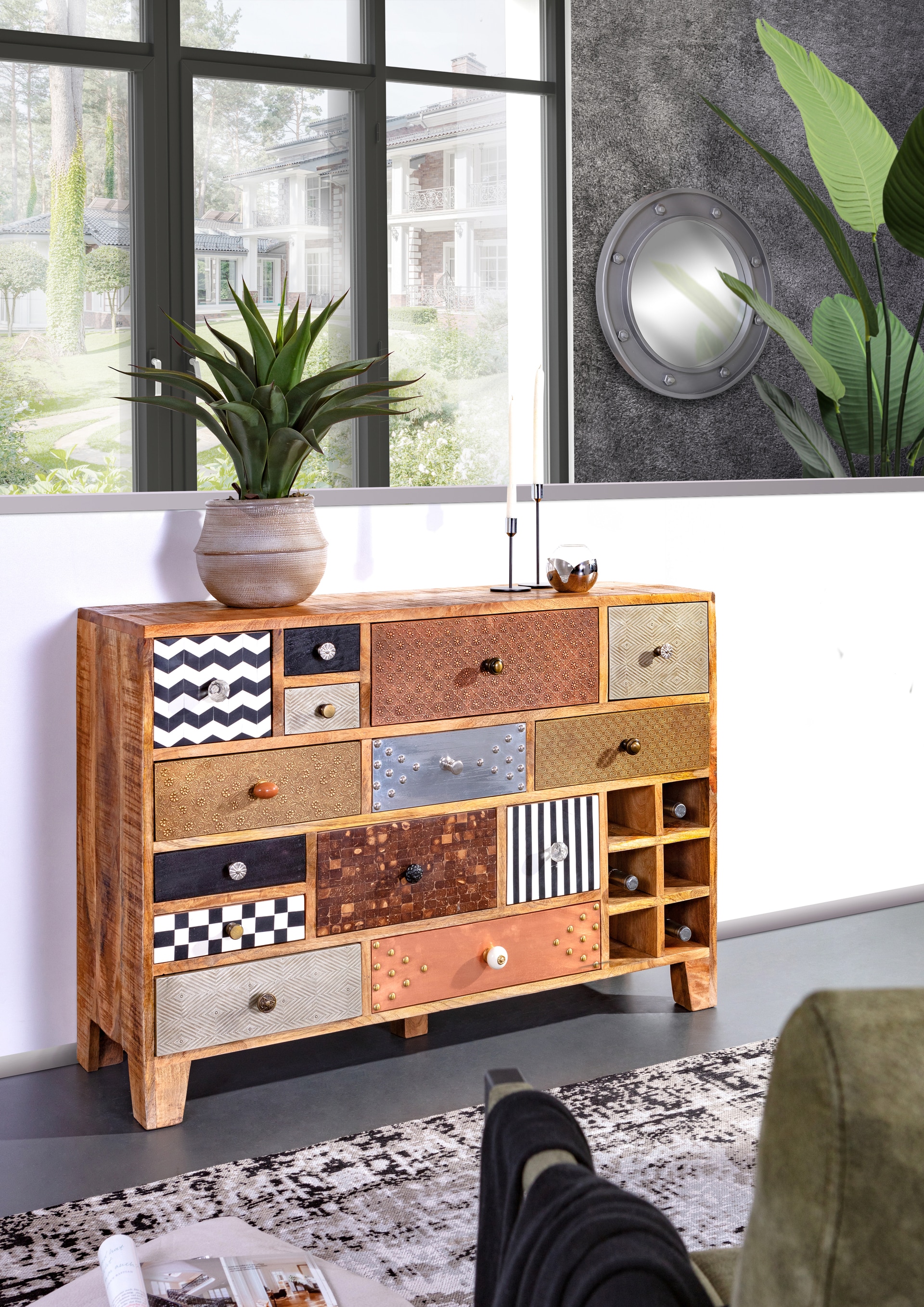 INTERhome Kommode SAFARI MANGO 115 x 80 cm braun