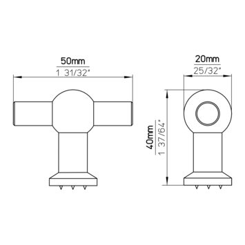Knop Thea chroom glans 50mm