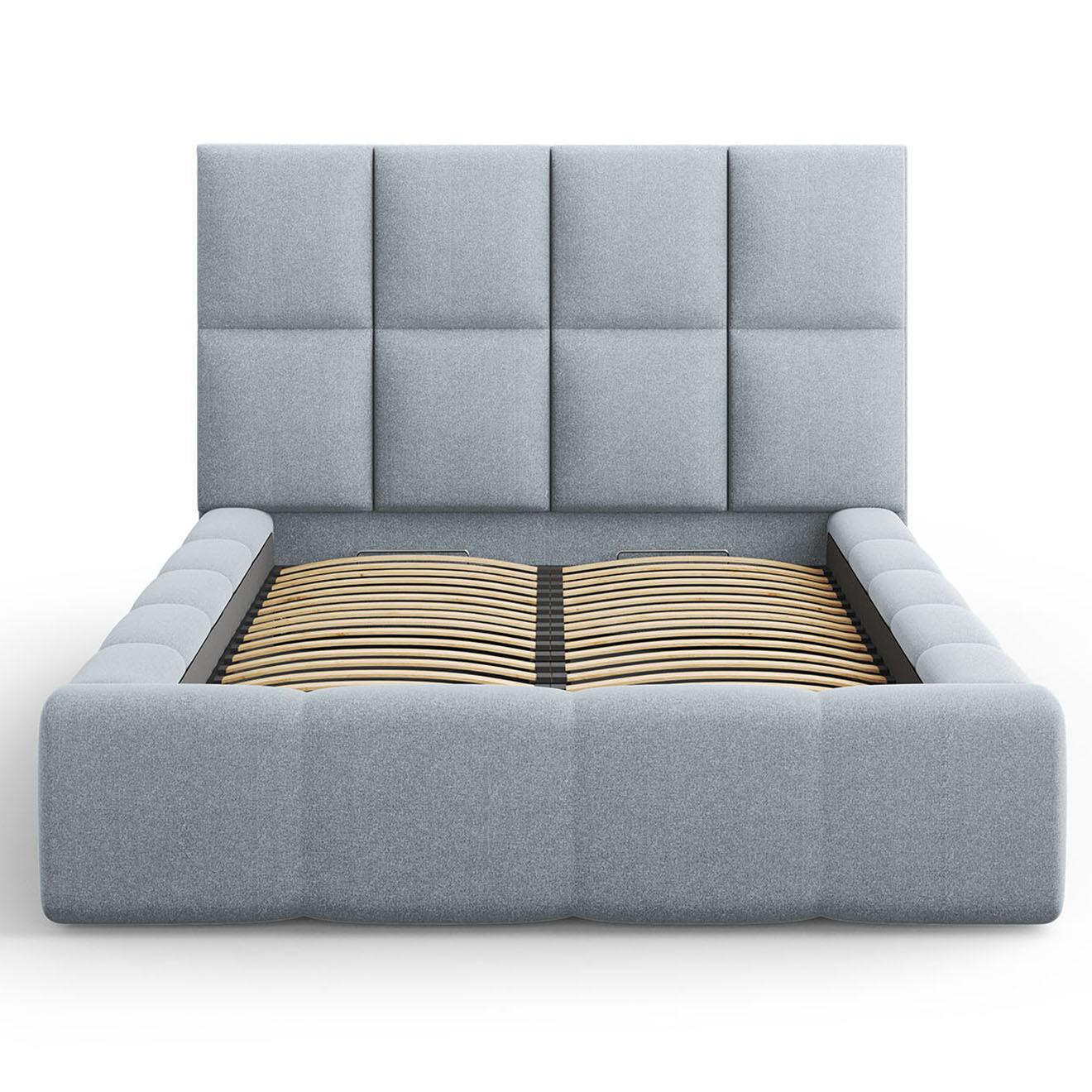 Maison Héritage Lit avec coffre de rangement Isa bleu clair - 230x165x125 cm