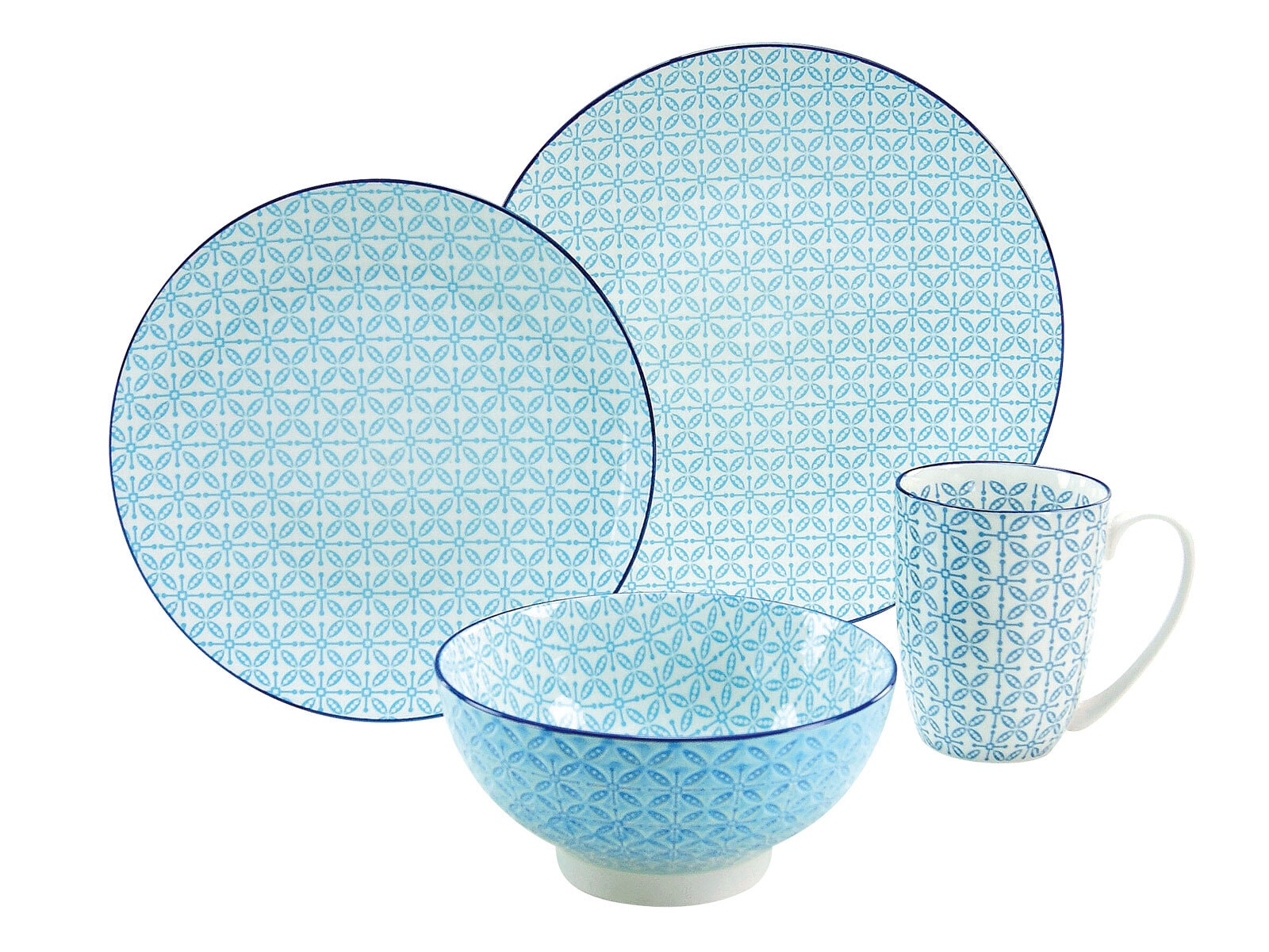 CreaTable Speiseteller MEDITERRAN 4er Set 27 cm blau