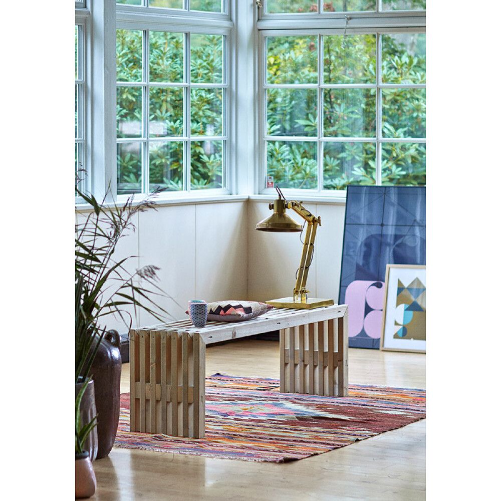 BENK PLUS RUSTIKK DESIGN DRIVVEDSFARGET 138X36X45 CM