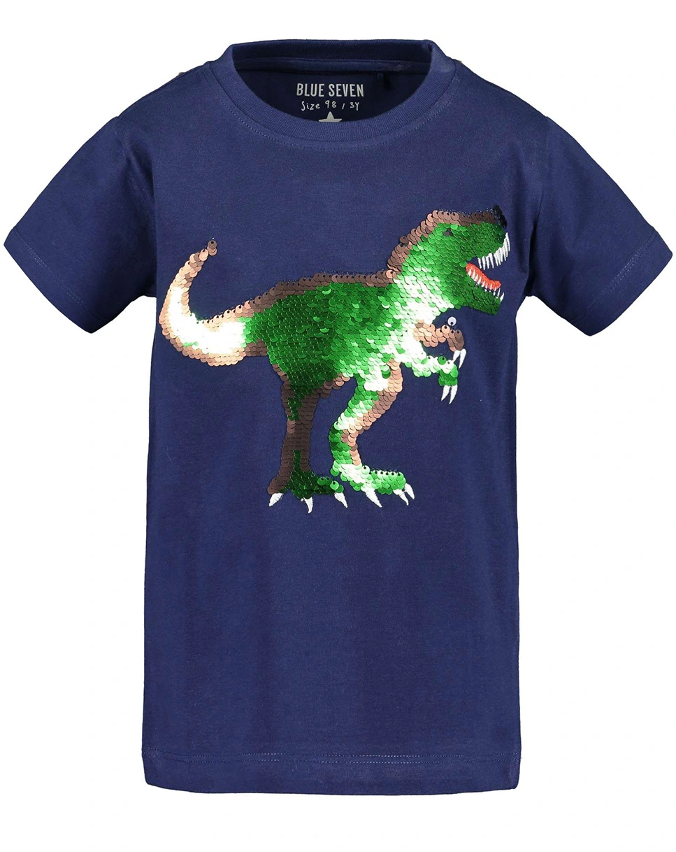 T-Shirt T-REX mit Pailletten in ultramarin
