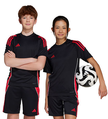 adidas Performance T-Shirt - Tiro24 - Black/Purrub