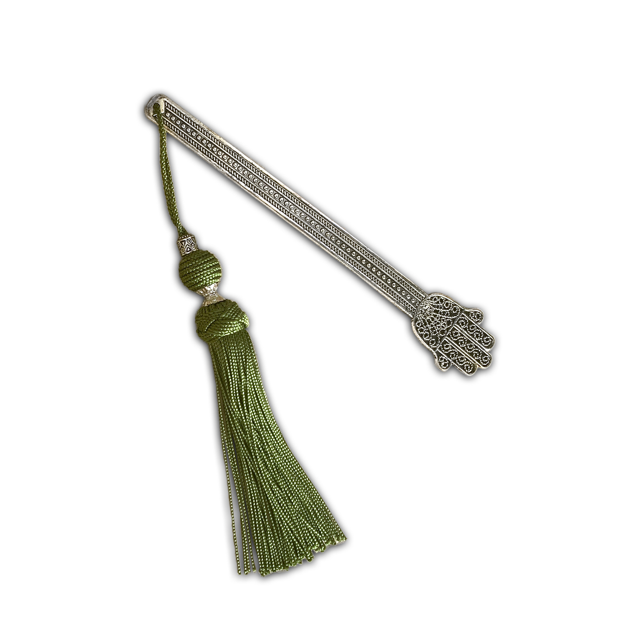 Lesezeichen 'Fatima' mit Troddel, grün, L 18 cm, B 3 cm günstig bestellen