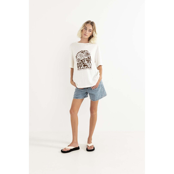 Rhythm Bloom Studio Oversized T-Shirt Vintage White Damen SU25