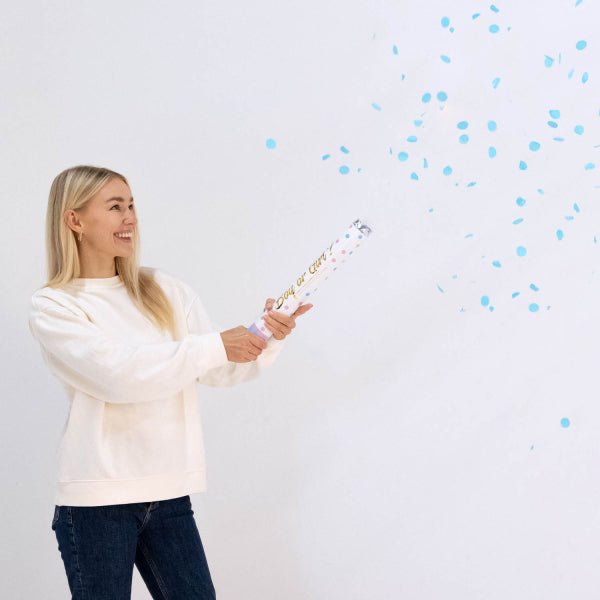 Gender Reveal Confetti Kanon Lichtblauw 40cm
