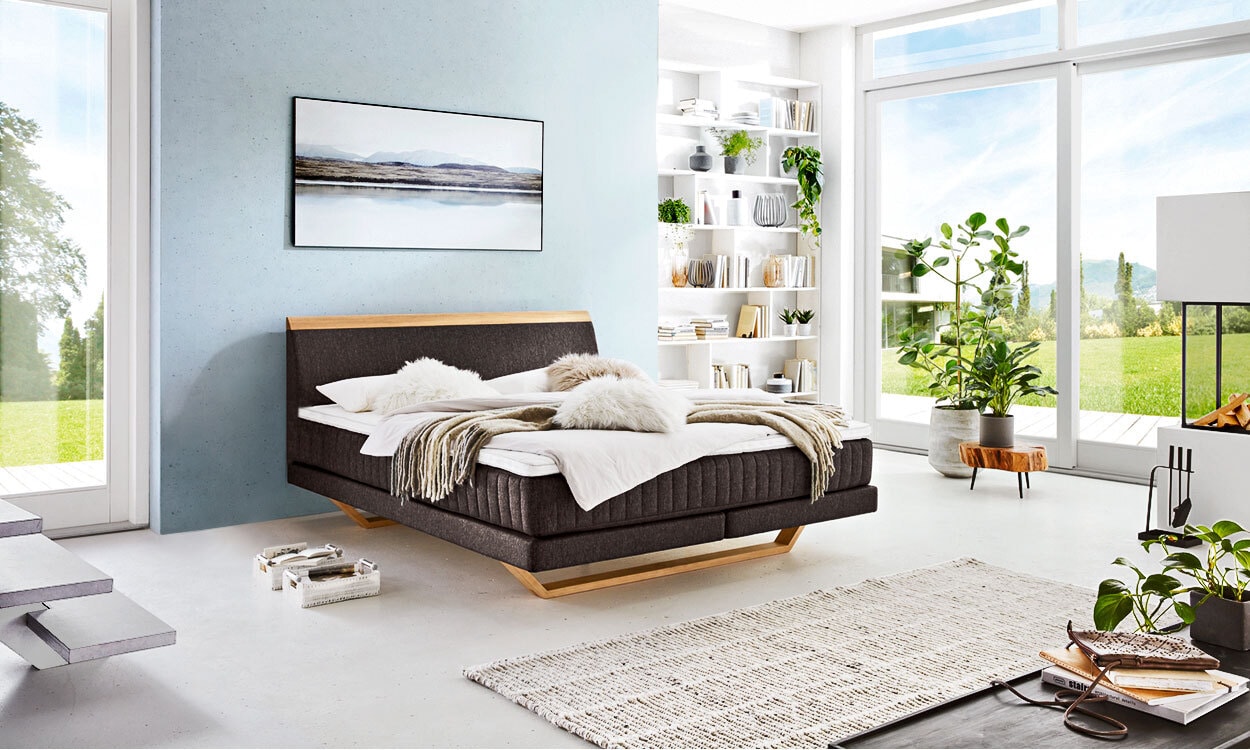 MONDO Bett SENTA 180 x 200 cm schwarz/ braun