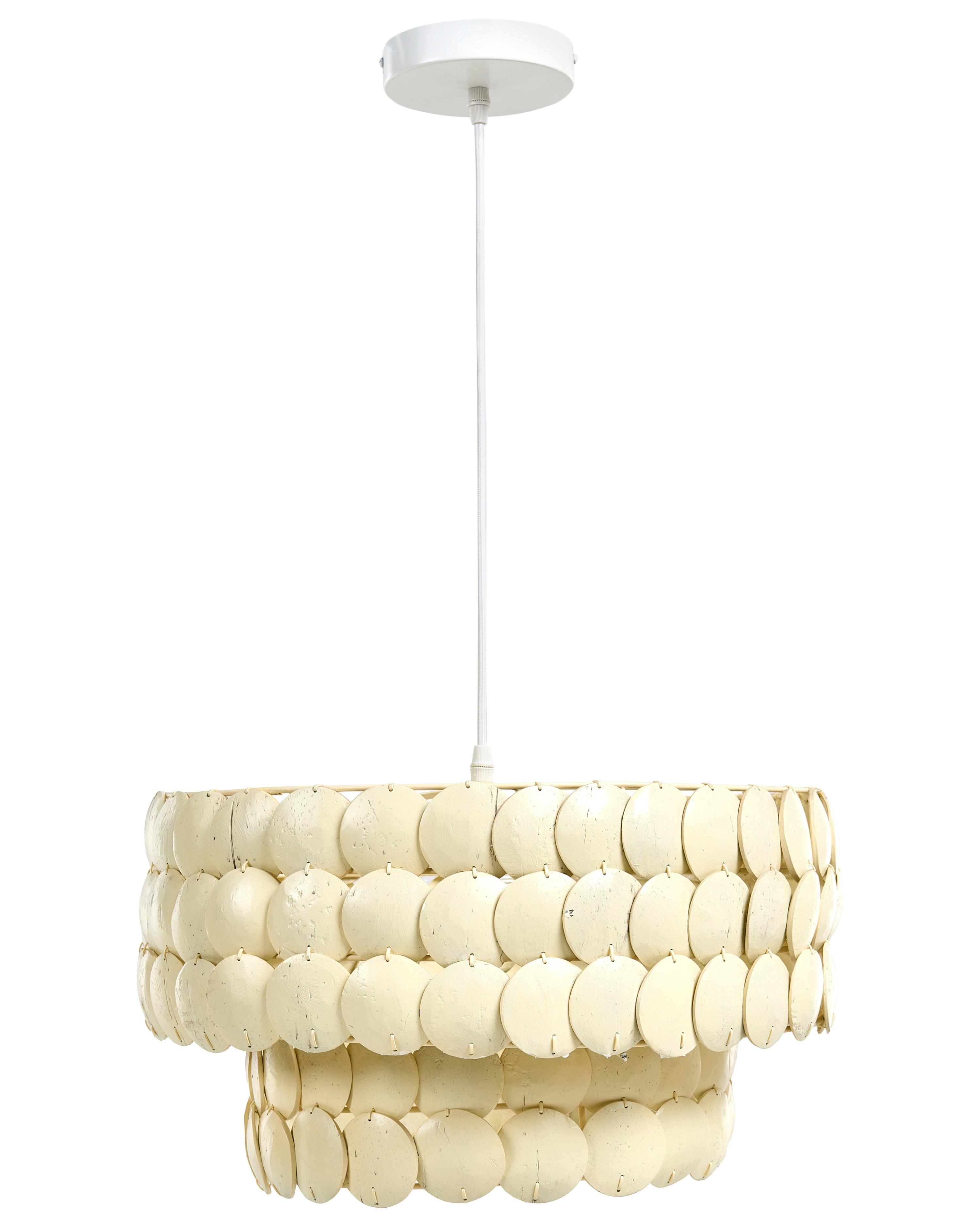 Kroonluchter KOTMALE Kokosnootschaal Lichtbeige