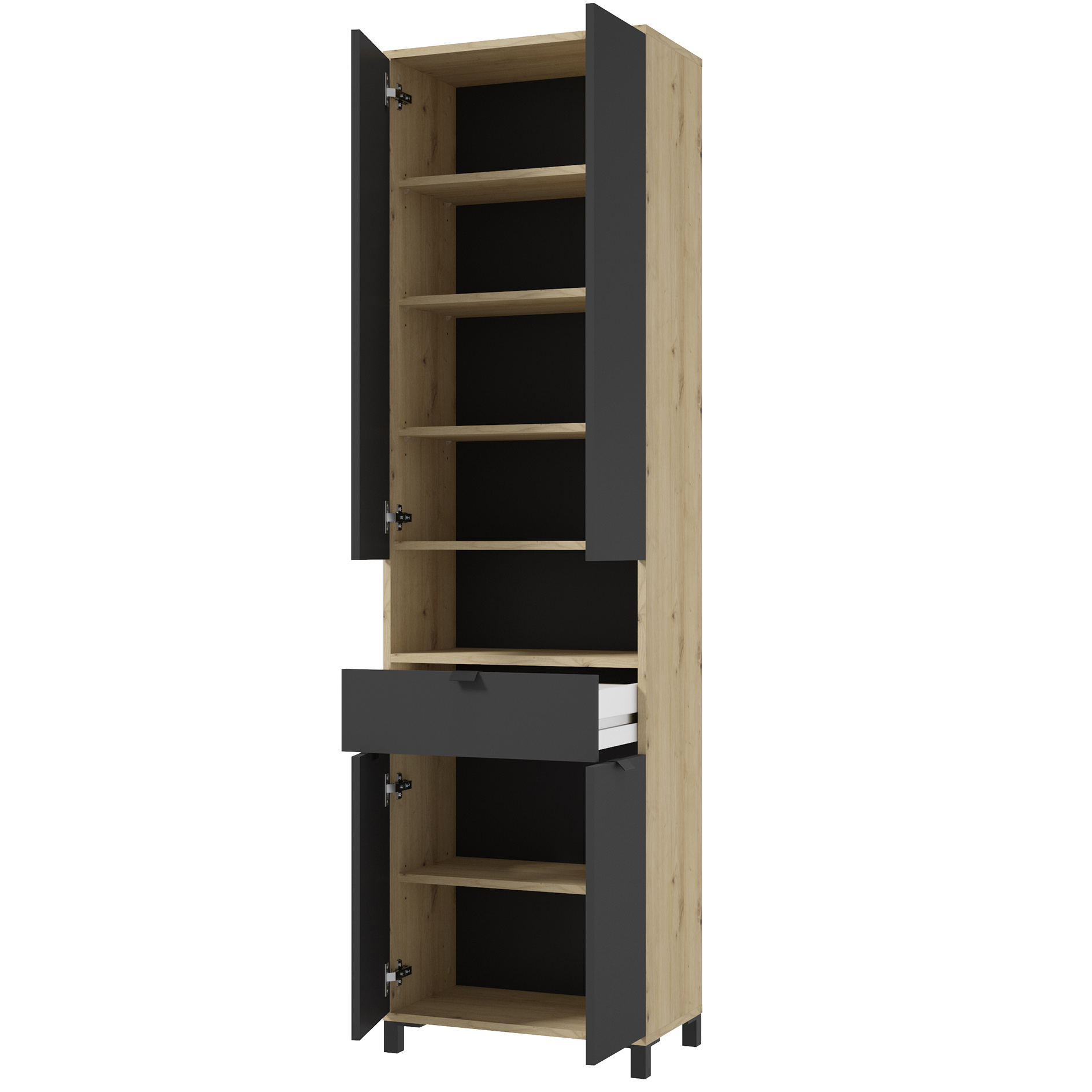 Hochschrank - Artisan Eiche - anthrazit - 193 cm hoch