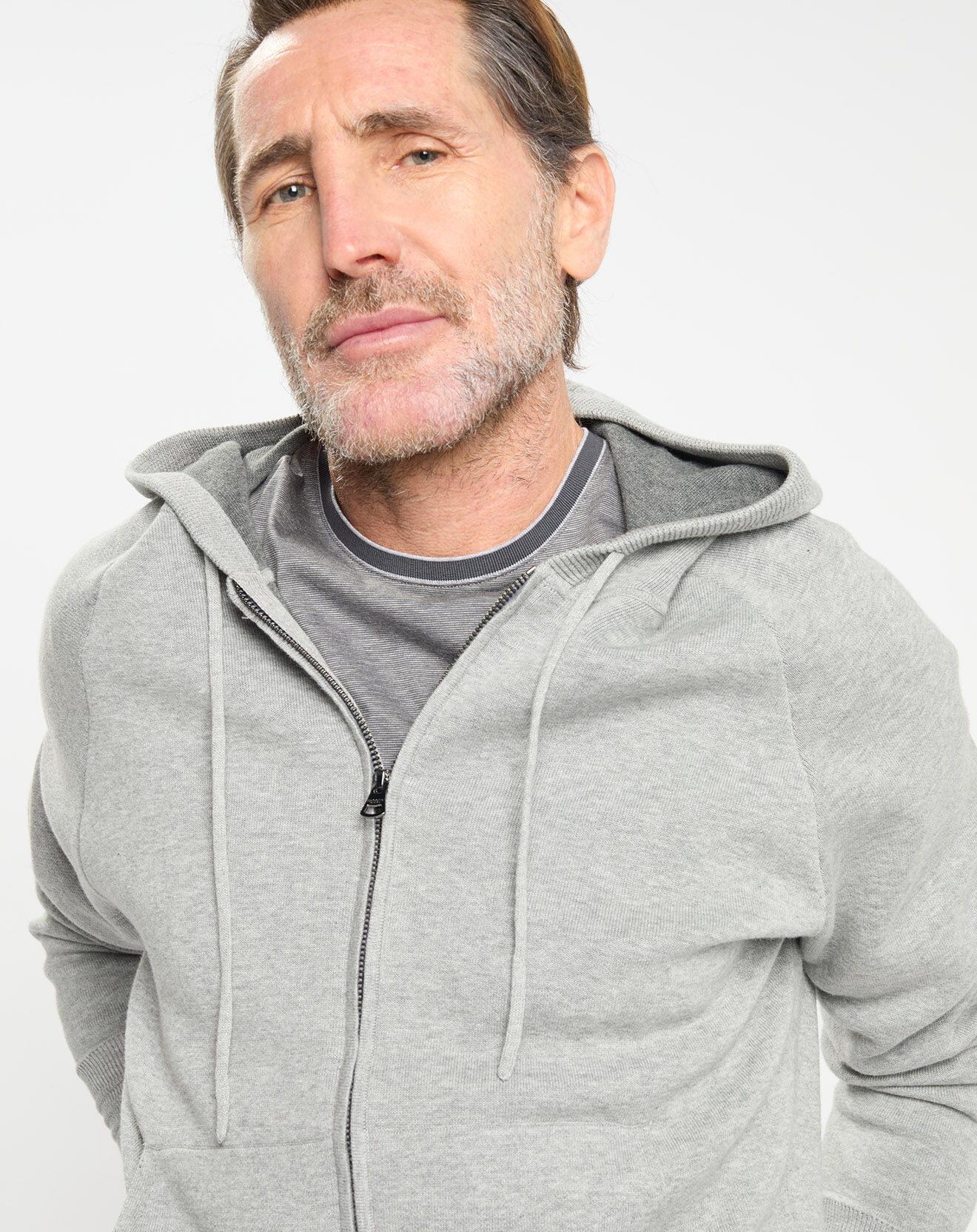 Hackett London Gilet zippé à capuche gris