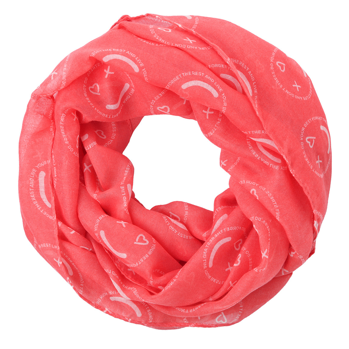 Gina Benotti 2 Damen Rundtücher mit Allover-Muster rosa / rot