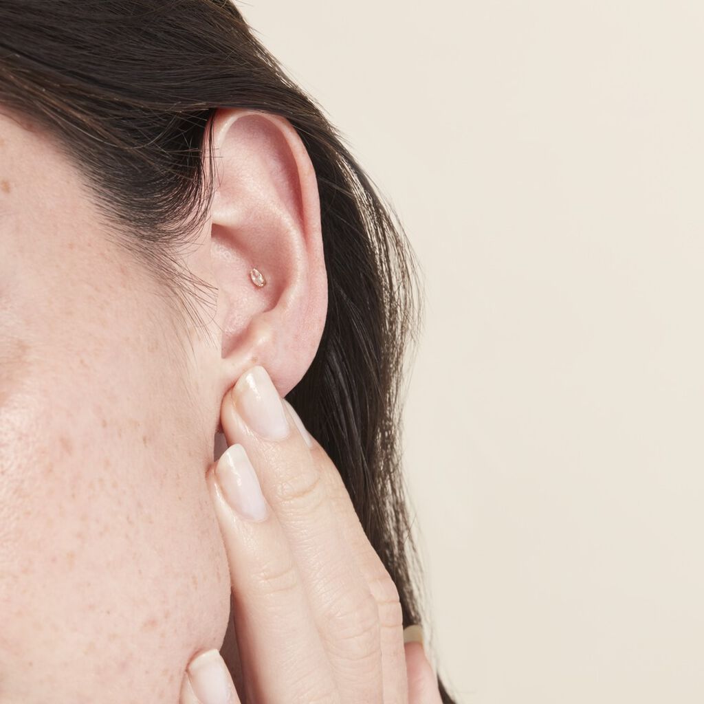 Piercing D'oreille Or Jaune Albiza Oxyde De Zirconium
